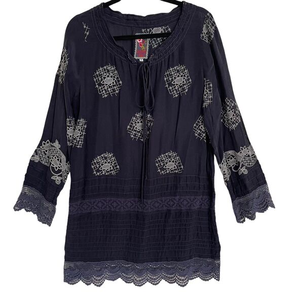 Johnny Was Dresses & Skirts - Johnny Was Black Dress Size S Embroidery Lace and Pintucks Mini Country or City